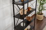 Nordure Estantería Wood Black, Negro - Tablero Melamina y Metal, 90x180x33.5 cm